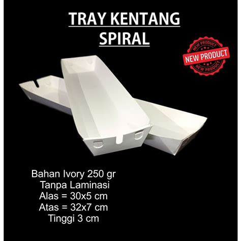 Jual Paper Tray Long Potato Kentang Spiral Ivory Putih 30 Cm Shopee