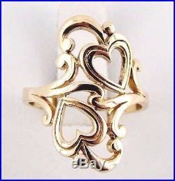 Very Rare Retired James Avery K Scrolled Heart To Heart Ring James