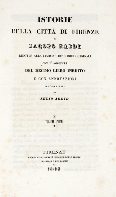 Nardi Jacopo Istorie della città di Firenze ridotte alla