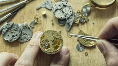 Mechanical Watch Repair, Watchmaker`s Workshop Stock Photo - Image of ...