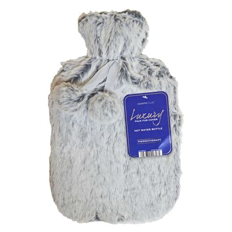 Wholesale Country Club Hot Water Bottle L With Luxury Faux Fur Cover Homeware Essentials