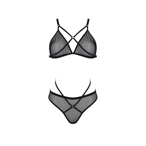 Dessous Sexy Ensemble Lingerie Transparente Noire