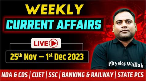 Weekly Current Affairs Th To St December Nda Cds Afcat Ssc