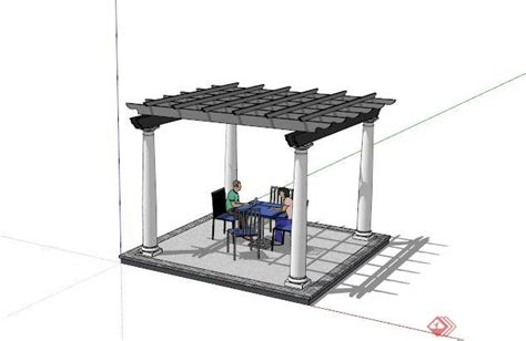 某现代镂空廊架设计su模型