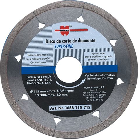 Discos de diamante Super Fine de 115 mm de Würth