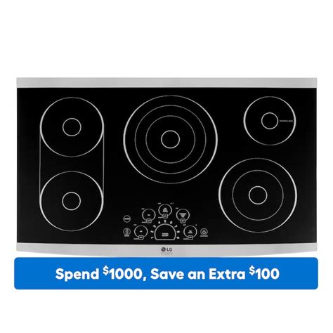 Lg Studio 36 In 6 Burners Smooth Surface Radiant Black Electric