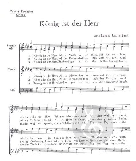 König ist der Herr Lorenz Lauterbach Sheet Music for Mixed Choir