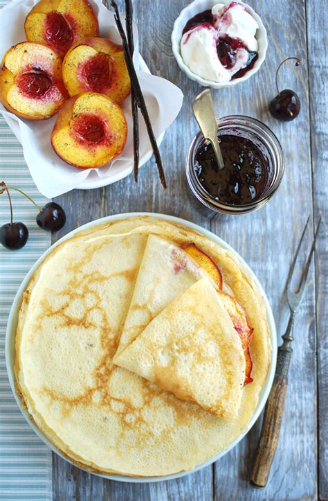 Roasted Peach Crêpes Spiced W Vanilla Bean « Savoury Food Recipes Food