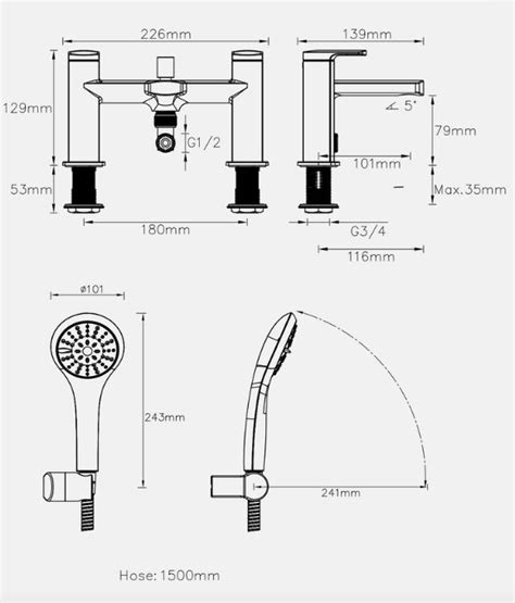 Killeen Hardware Fuse Bath Shower Mixer Chrome