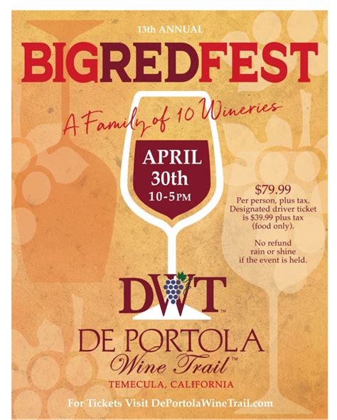 De Portola Wine Trail Big Red Fest April 24th Get Your Tickets