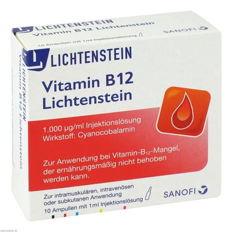 Vitamin B12 1 000 μg Lichtenstein Ampullen 10x1 Ml Preisvergleich Pzn 6174296 · Medipreis De