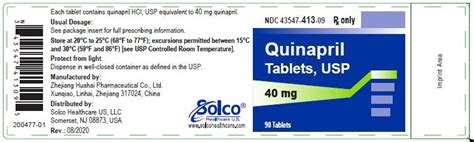 Quinapril Package Insert Drugs