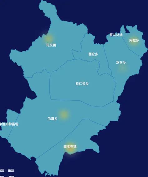 Echarts甘南藏族自治州碌曲县geojson地图热力图代码演示 完竣世界