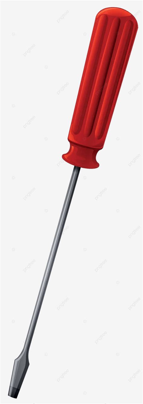 Screwdriver With Red Handle Tool White Gadget Vector Tool White