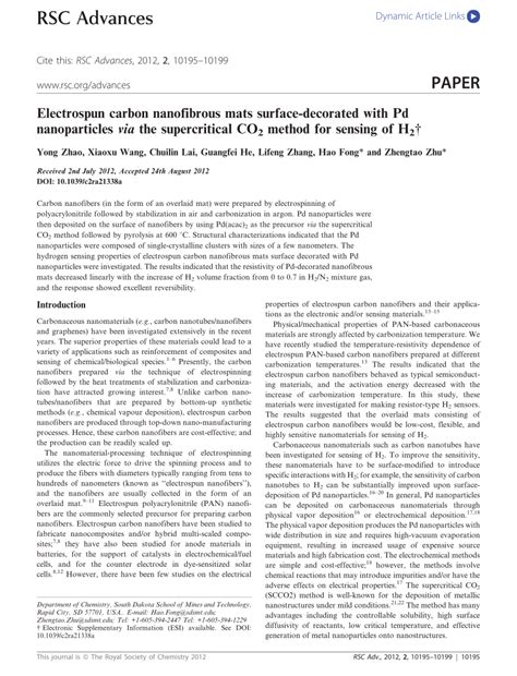 PDF Electrospun Carbon Nanofibrous Mats Surface Decorated With Pd