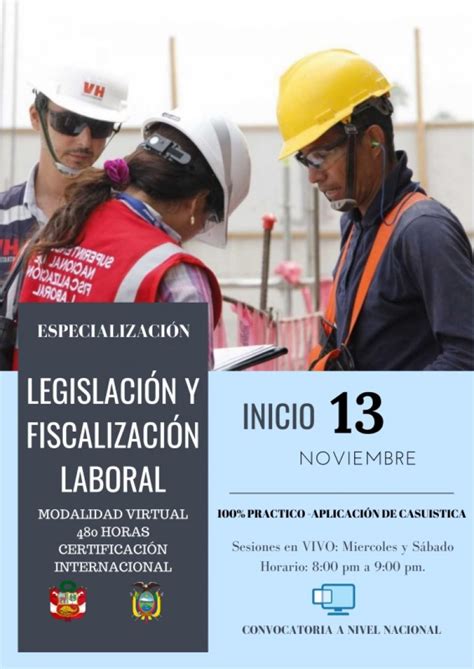 Especializaci N En Legislaci N Y Fiscalizaci N Laboral Colegio