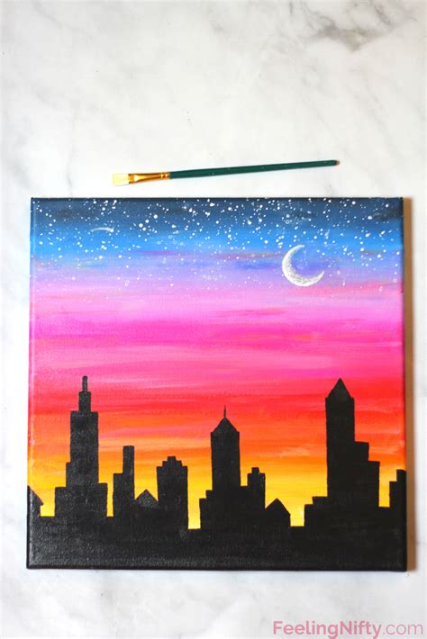 sunset canvas painting tutorial - Karren Wiggins