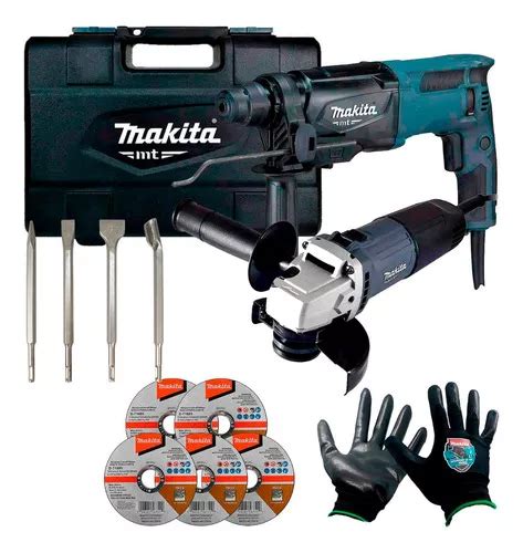 Kit Rotomartillo Sds Esmeril Guantes Brocas Discos Makita Frecuencia 60