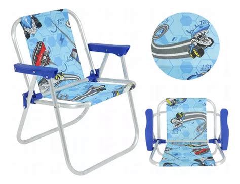 Cadeira Praia Piscina Infantil Alumínio Belfix Hot Wheels
