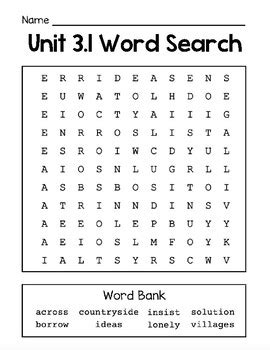 Wonders Unit Vocabulary Word Search Second Grade By Class Is Always