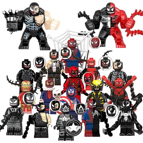 Marvel Venom Spiderman Ironman Carnage Minifigures Big Figure Lego