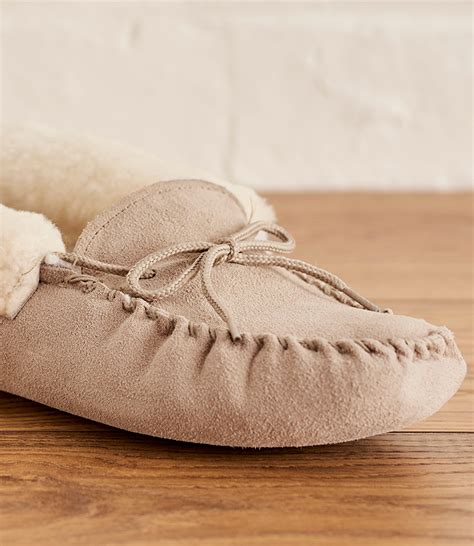 Camel Womens Sheepskin Moccasin Slipper Woolovers Au