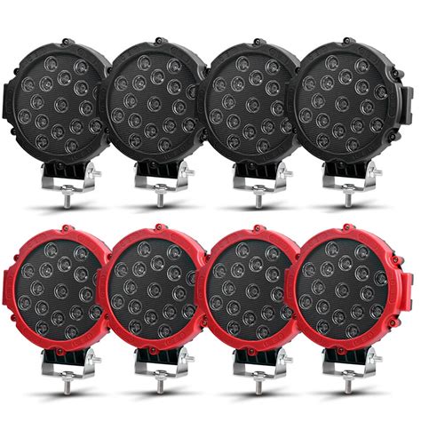 4pcs 51W 7inch Led Bar Work Light Working Spot Driving Light Bar For