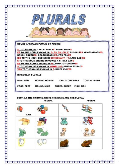 Plurals English Esl Worksheets For Distance Learning And Physical