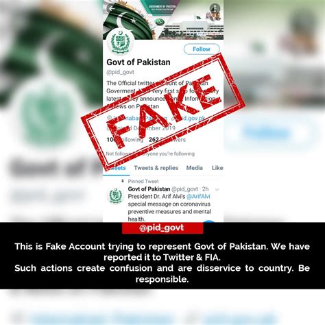 Government Of Pakistan On Twitter Be Aware Of Fake Accounts And Fake