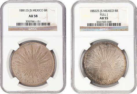 1881及1882年墨西哥钱币一组两枚MEXICO Duo of 8 Reales 2 Pieces 1881 1882