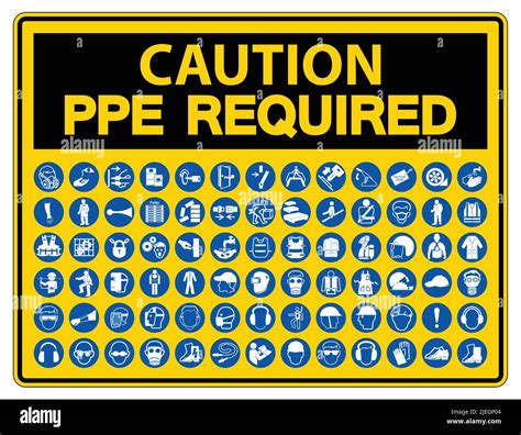 Required Personal Protective Equipment Ppe Symbol Safety Icon Vector