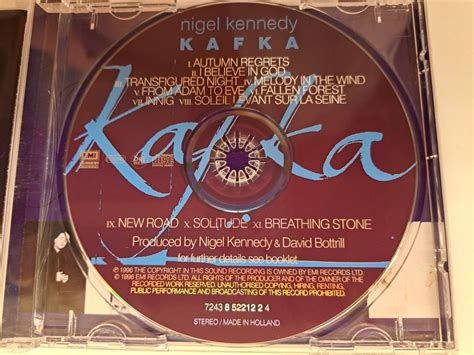 Nigel Kennedy Kafka Violin Music Emi Records Made In Holland