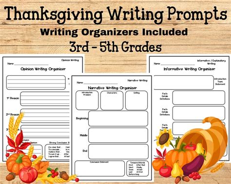 Thanksgiving Writing Prompts Elementary Writing Prompts 3rd Etsy