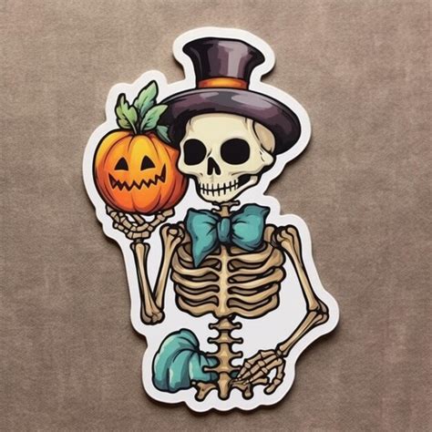 Premium Ai Image A Close Up Of A Skeleton With A Pumpkin In Its Hand