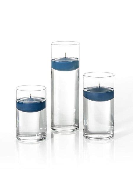 3 Floating Candles And Cylinder Vases Set Of 12 Yummicandles