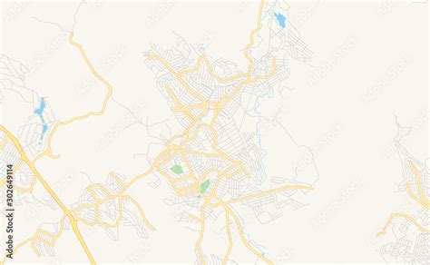 Fototapeta mapa świata dla dzieci Printable street map of Ribeirao das