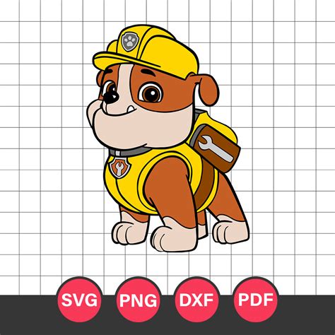 Rubble Paw Patrol Svg Paw Patrol Svg Cartoon Svg Png Dxf Inspire Uplift