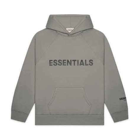 Fear Of God Essentials Pullover Hoodie Applique Logo Gray