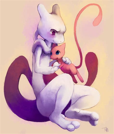 Mew And Mewtwo Cuddles By Purplekecleon On Deviantart Pokemanz