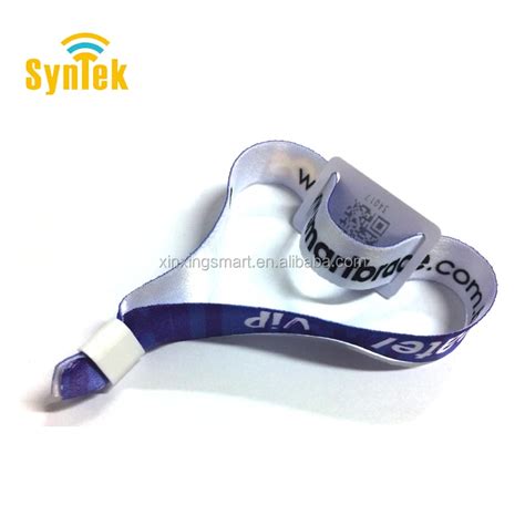 Custom Fabric Payment 13 56MHz RFID NFC Chip Woven Wristband For Event