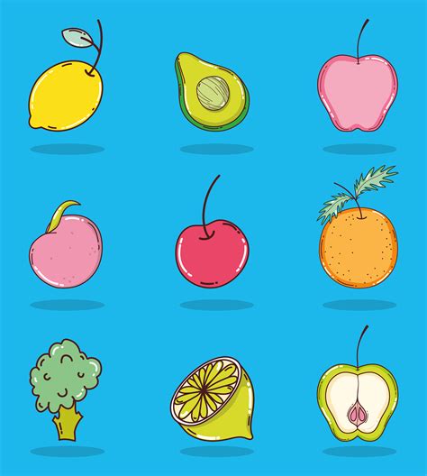 Set Of Fruits Collection Vector Art At Vecteezy