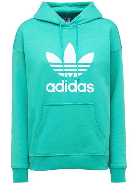 Trefoil Logo Cotton Hoodie Adidas Originals Women Luisaviaroma