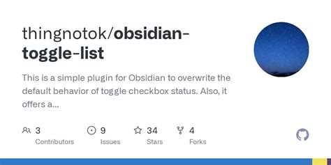 Github Thingnotokobsidian Toggle List This Is A Simple Plugin For Obsidian To Overwrite The