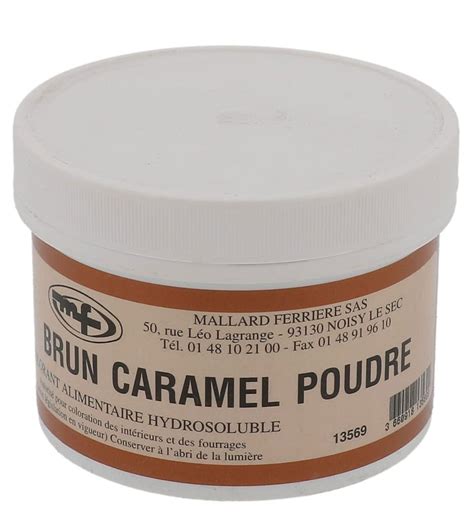 Colorant poudre brun caramel hydrosoluble 100 g Mallard Ferrière