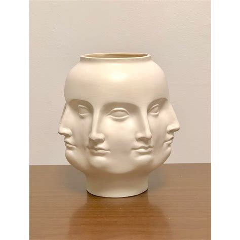 Perpetual Face Dora Maar Style White Ceramic Urn Vase