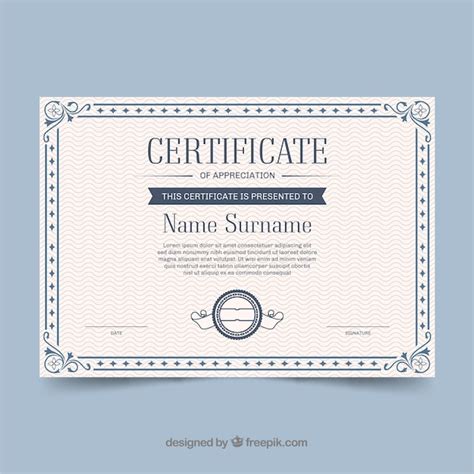 Borde De Certificado Ornamental Vector Gratis