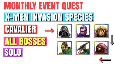 MCOC Monthly Event Quest X Men Invasion Species Cavalier All