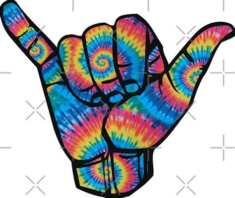 Shaka Tie Dye Stickers By MadEDesigns Redbubble