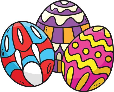 Three Easter Eggs Cartoon Colored Clipart 14743690 Vector Art At Vecteezy