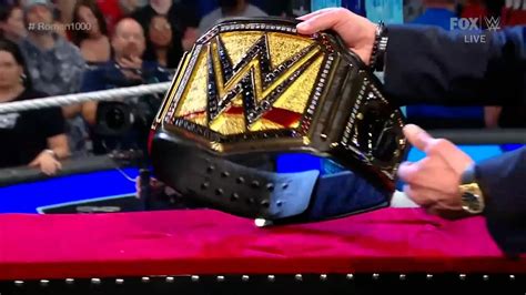 Roman Reigns Given Brand New Universal Title From Triple H At The 1000 Day Celebration Wwe On